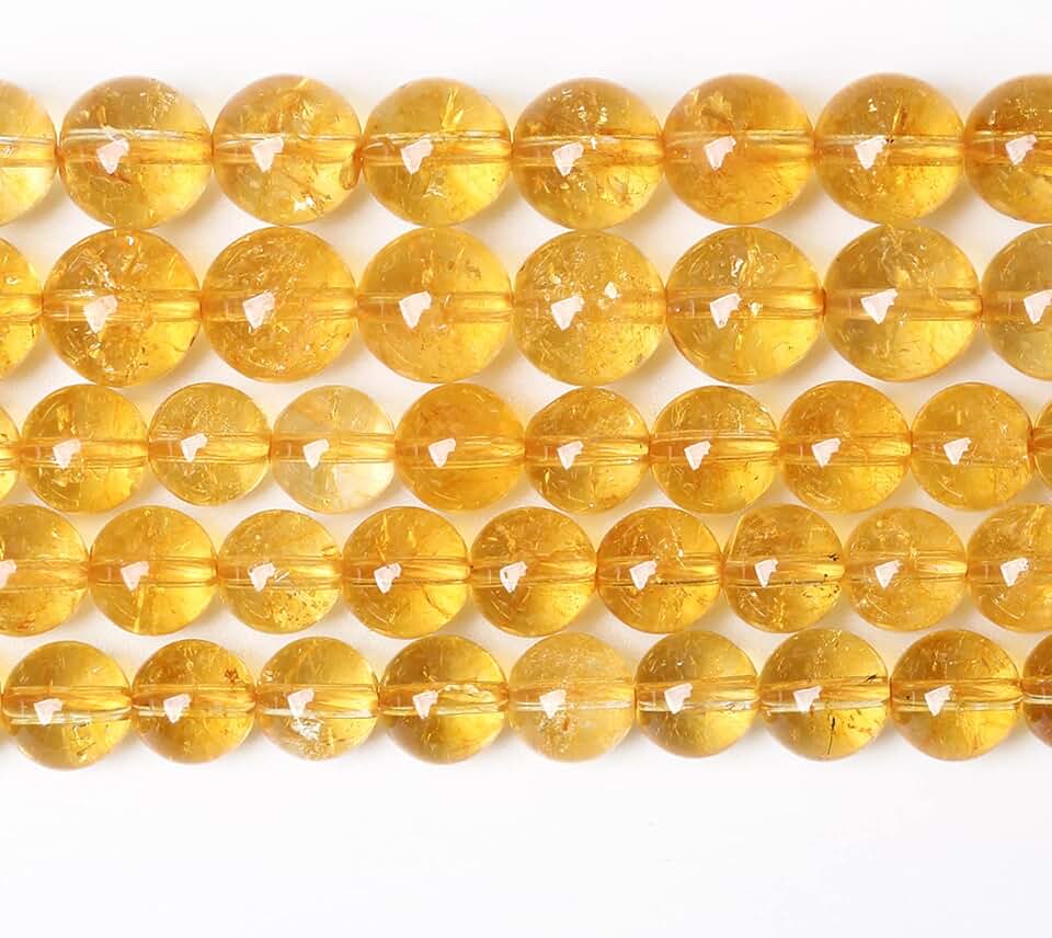 Set of 32 Natural Citrine Beads for Jewelry Making