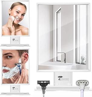 Adjustable Fogless Shower Mirror with Squeegee