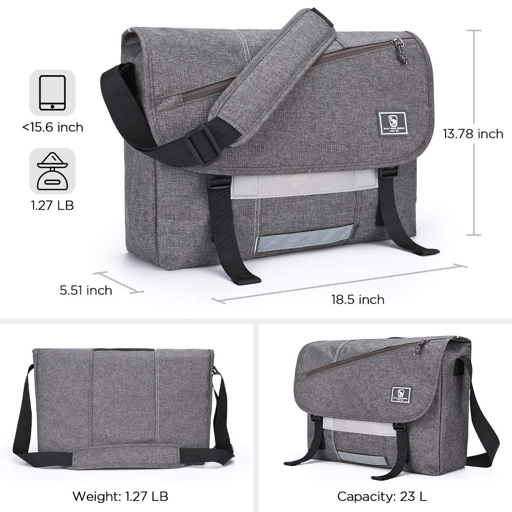 Messenger Bag for Women - Canvas 15.6 Inch Laptop Satchel Computer Briefcase Mens Crossbody Bag School Backpack