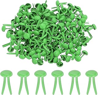 1000 Green Mini Metal Paper Fasteners 4.5x8mm