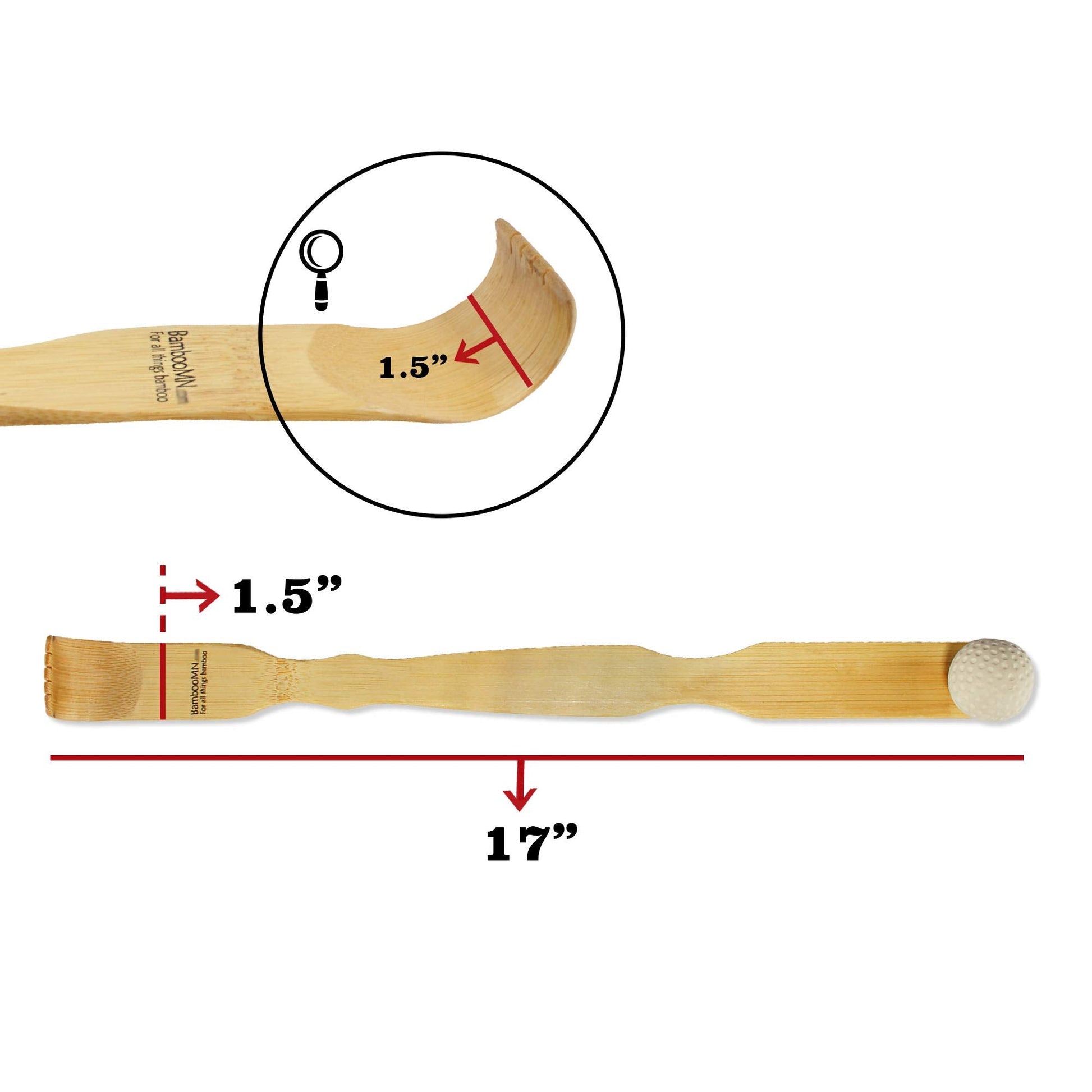 17 Inch Bamboo Wooden Back Scratchers Bongers for Itchy Stress Relief, 6 Pieces