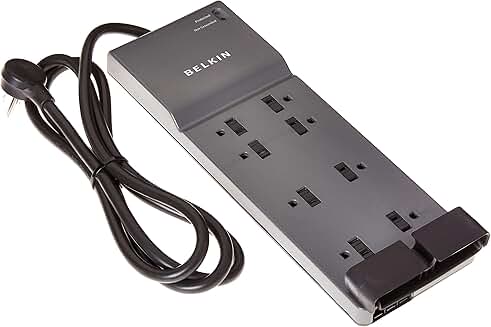 8-Outlet Power Strip Surge Protector, 6ft Cord, Pack of 3