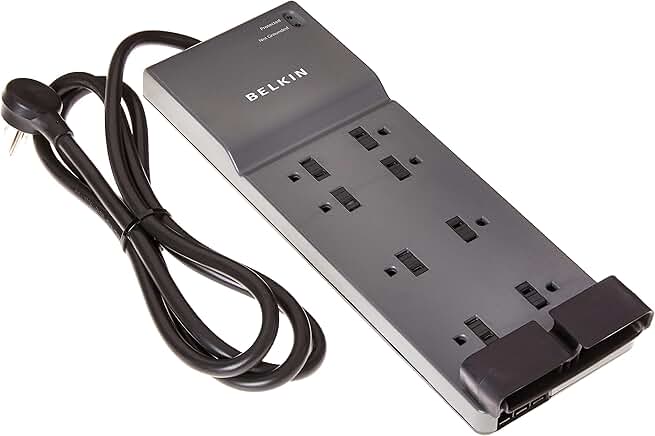 8-Outlet Power Strip Surge Protector, 6ft Cord, Pack of 3