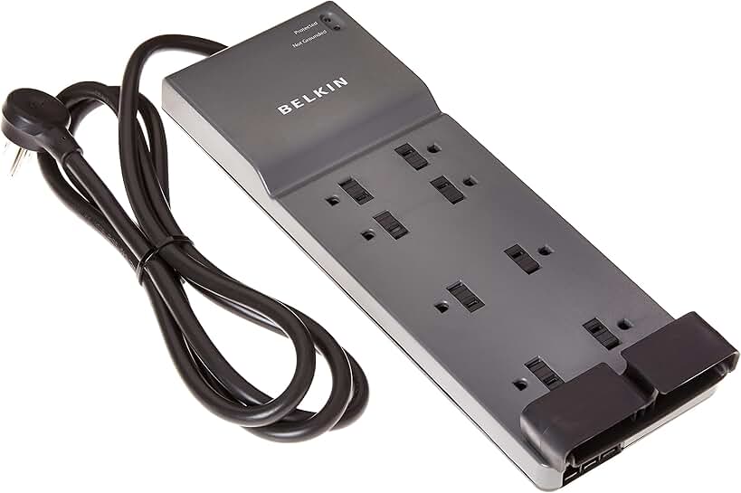 8-Outlet Power Strip Surge Protector, 6ft Cord, Pack of 3