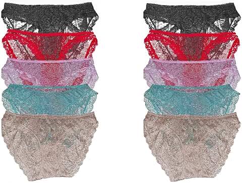Women's 10 Pack Soft Stretchy Cheeky Lace Bikini Underwear