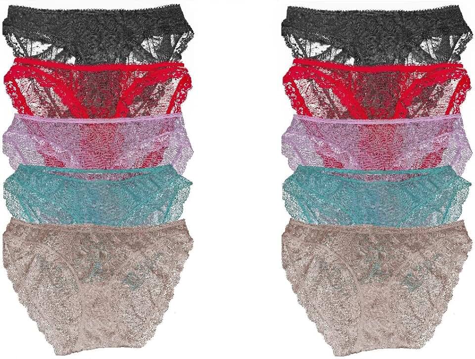 Women's 10 Pack Soft Stretchy Cheeky Lace Bikini Underwear