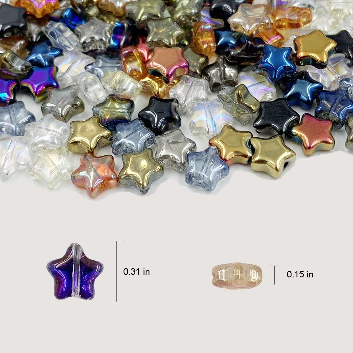Colorful Star Beads for Jewelry Making and Crafts