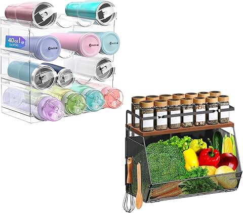 4-Pack Water Bottle Organizer with Large Compartments