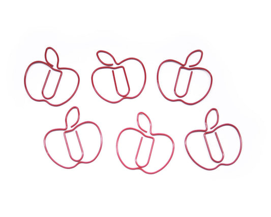 Fruit-shaped paper clips in round tin, 100 pieces