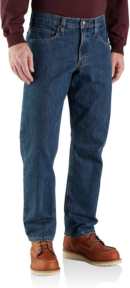 Men's Relaxed Straight Rugged Flex Lined Jeans