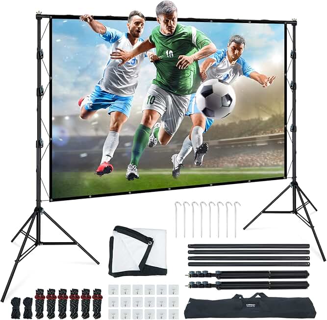 120-inch outdoor projector screen with stand