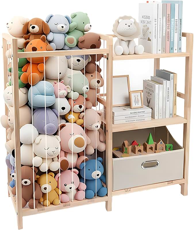 32-inch Plush Toy and Book Storage Organizer