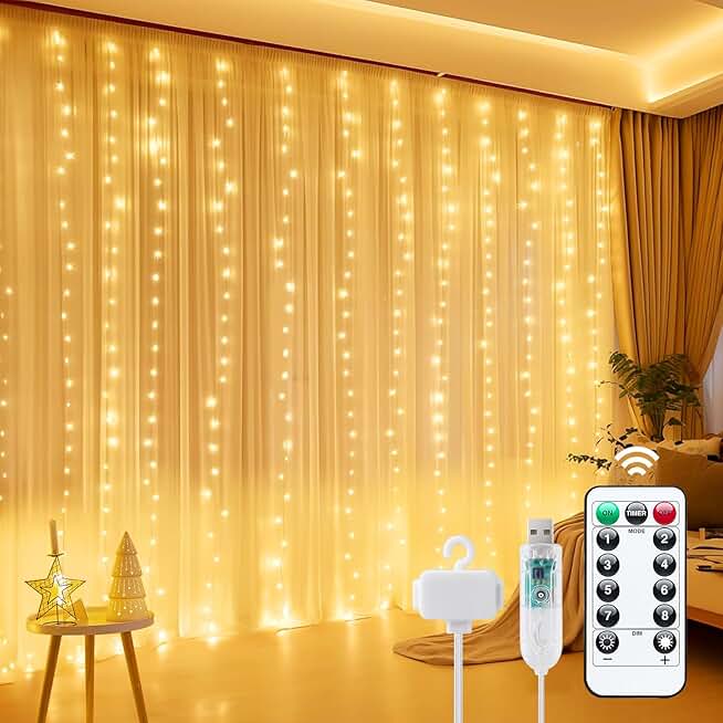 300 LED Dimmable Fairy Lights with Remote and Timer