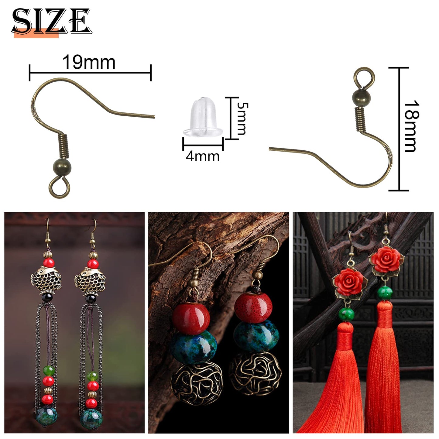 200pcs Silver Plated Earring Hooks and Backs for DIY Jewelry