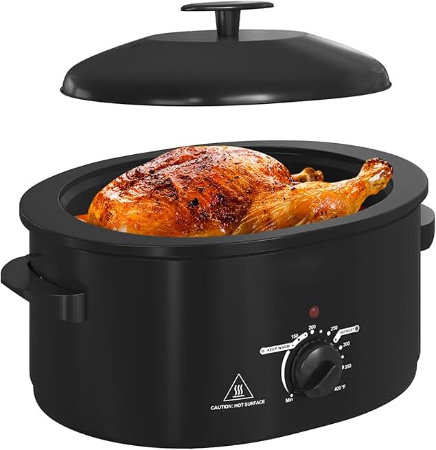 8 Quart Electric Roaster Oven with Self-Basting Lid