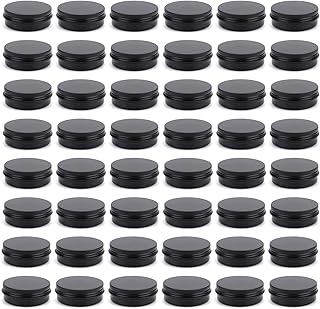 48 Pack 2 oz Round Lip Balm Tin Cans with Screw Lids