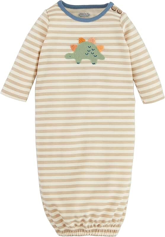Children's Dino Applique Gown for 0-3 Months