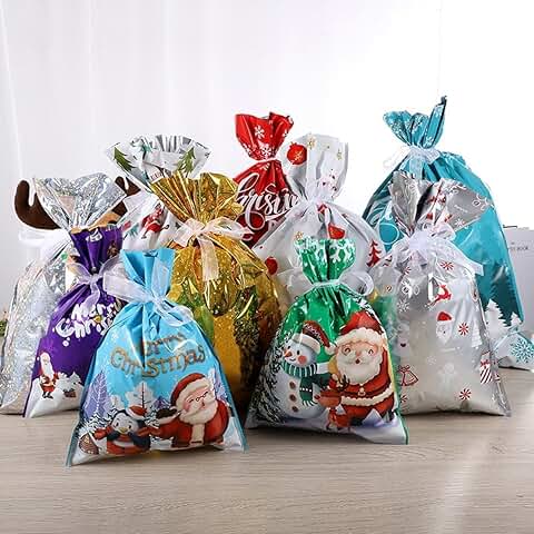 Christmas Gift Bags with Greeting Card, Assorted Sizes