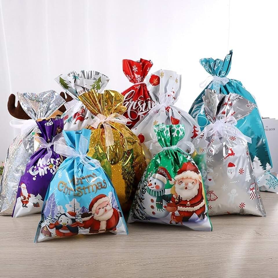 Christmas Gift Bags with Greeting Card, Assorted Sizes