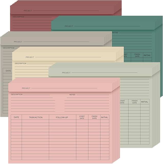 48 Colored Lined File Folders with Note Tabs