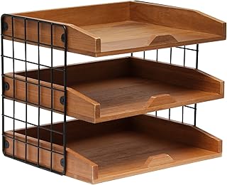 Home Office Wood Desk Organizer with 3 Shelves