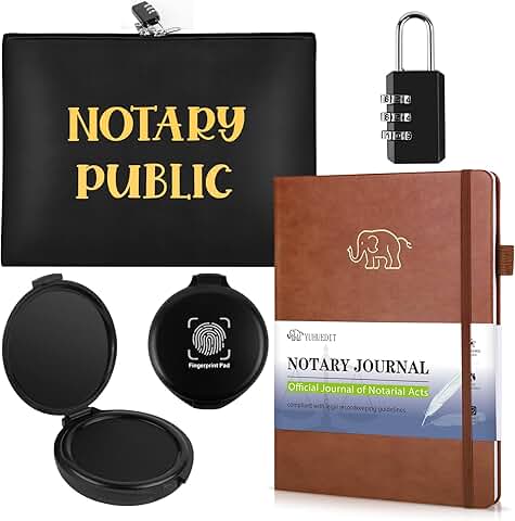 Notary Supplies Kit with Journal, Bag, and Ink Pads