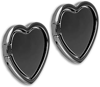 Heart-Shaped Glossy Phone Ring Holder with 360° Rotation