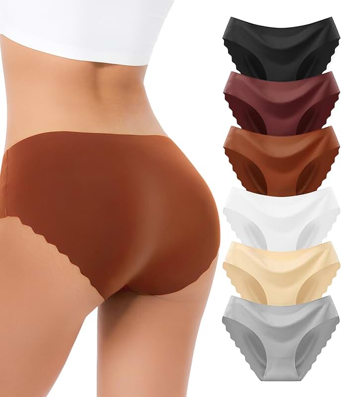 High Waisted No Show Seamless Women's Underwear, 6 Pack
