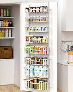 8-Tier Over Door Pantry Organizer with Adjustable Baskets