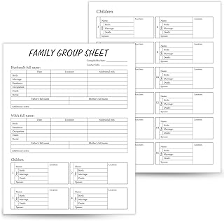 50 Sheets Double-Sided Family Tree Charts for Research