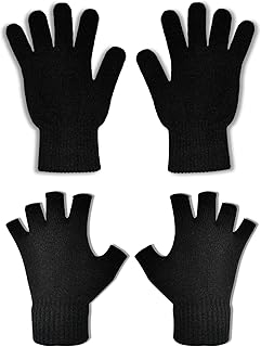 Winter Knit Gloves for Men and Women, 2 Pairs