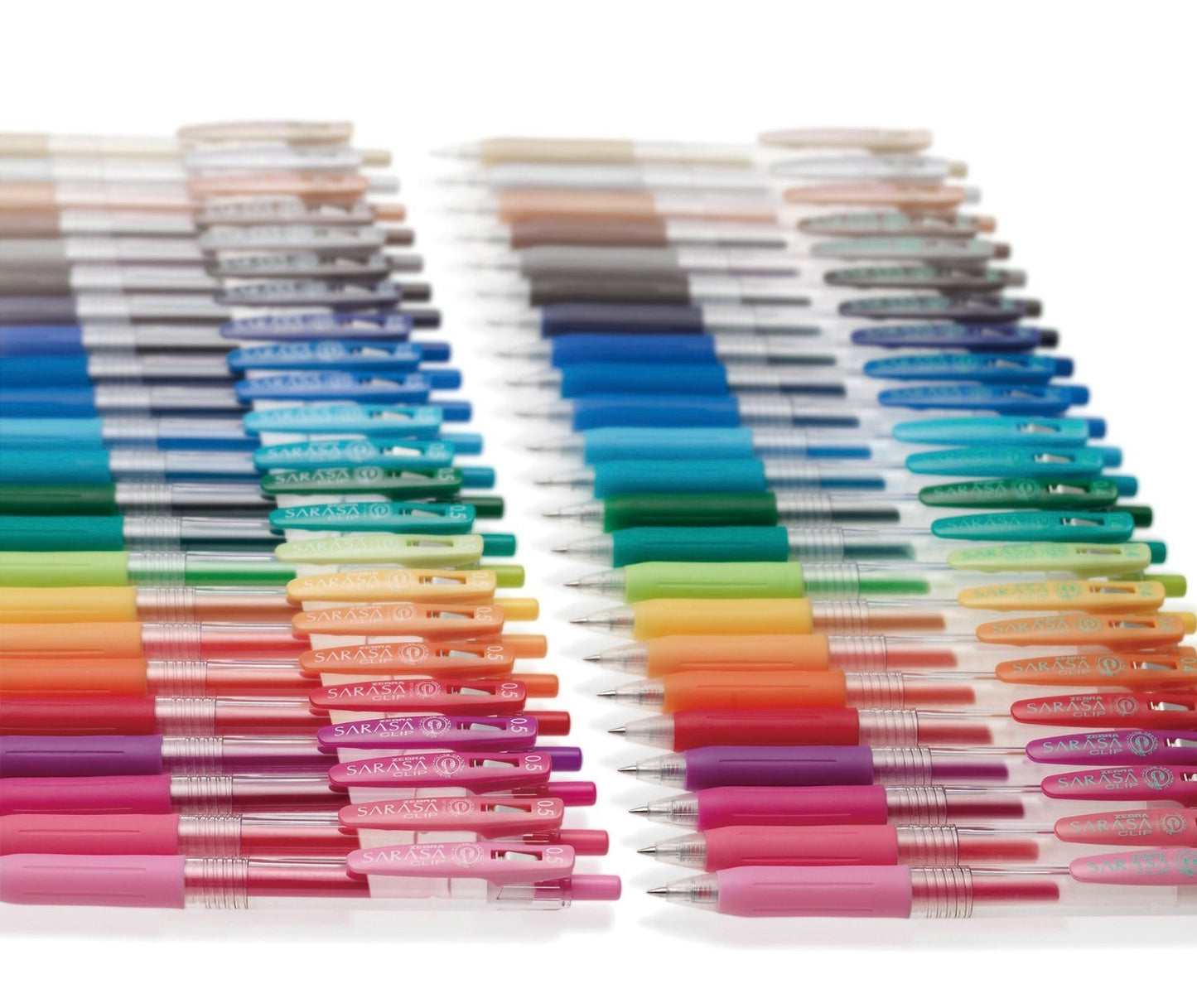 Set of 10 black gel ballpoint pens, 0.5 mm