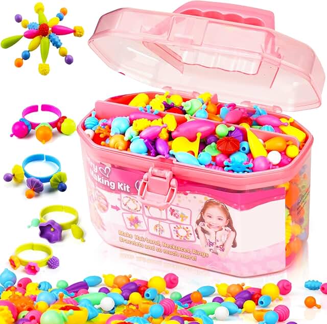 650-piece pop bead jewelry making kit for kids