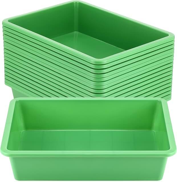 18-Piece Flat Storage Bins for Paper and Office Supplies