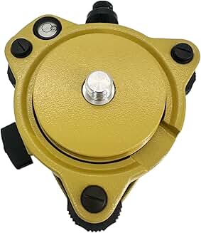Yellow survey tribrach with optical plummet and fixed adapter