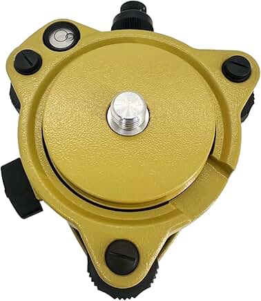 Yellow survey tribrach with optical plummet and fixed adapter