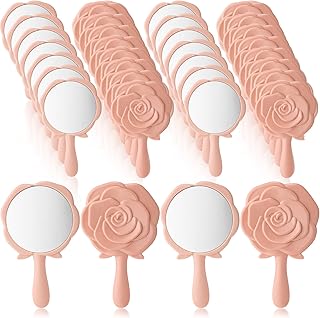 36-Piece Pink Rose Handheld Compact Makeup Mirrors