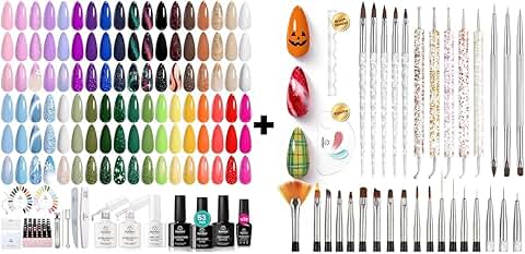 Winter Gel Nail Polish Kit with 36 Colors and Tools