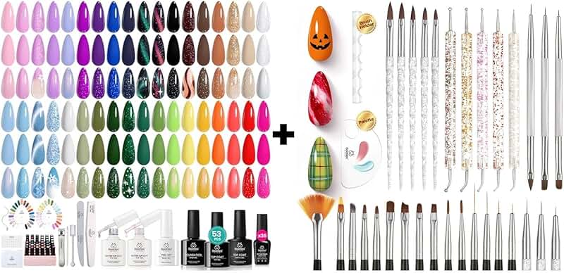 Winter Gel Nail Polish Kit with 36 Colors and Tools
