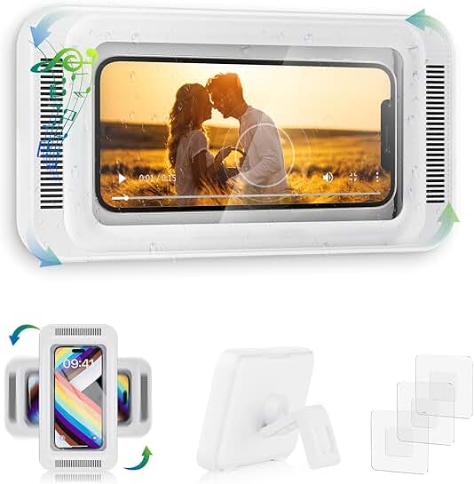 Waterproof Shower Phone Holder with Speaker Hole