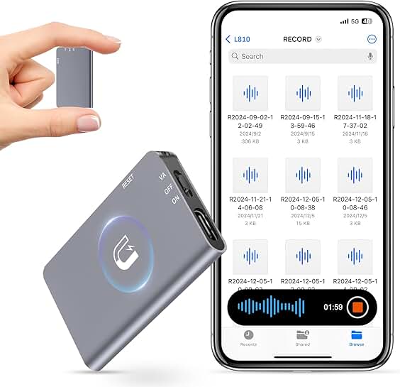 128GB Magnetic Digital Voice Recorder with Noise Reduction