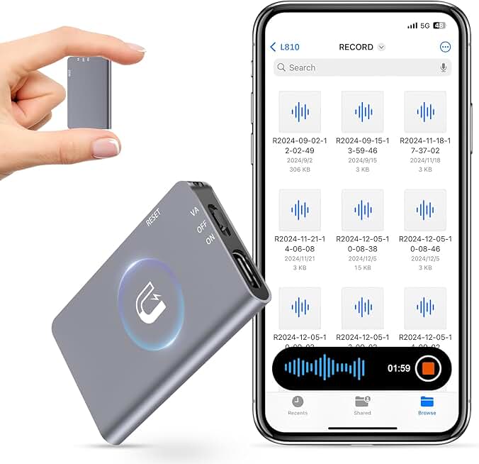 128GB Magnetic Digital Voice Recorder with Noise Reduction
