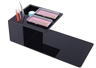 Black eyelash extension pillow and tool organizer shelf