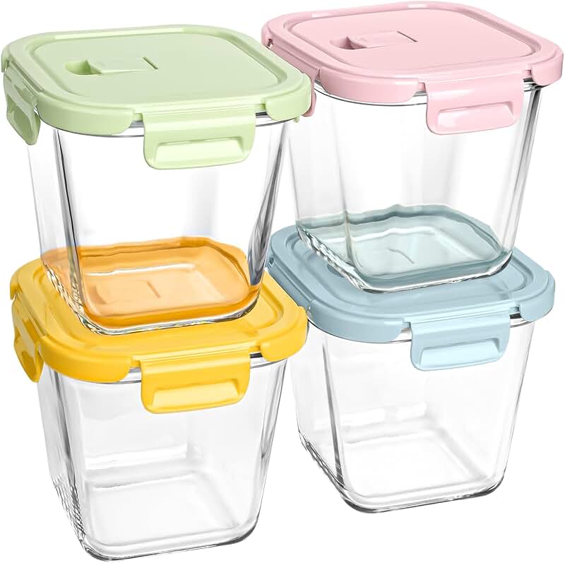 Set of four clear stackable storage drawers for organizing skincare, bathroom, kitchen, and pantry items