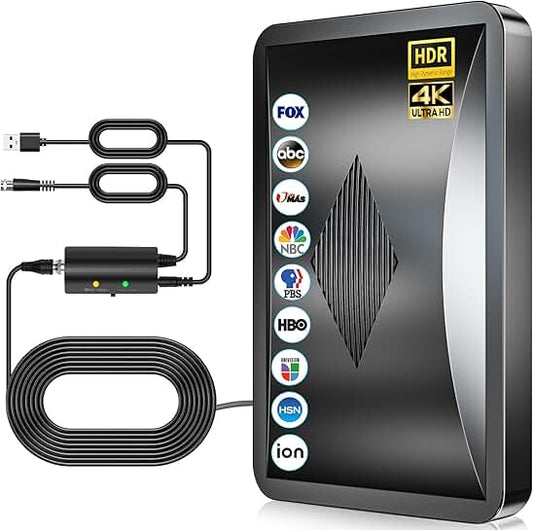 Indoor TV Antenna with 2800+ Miles Range and Signal Booster