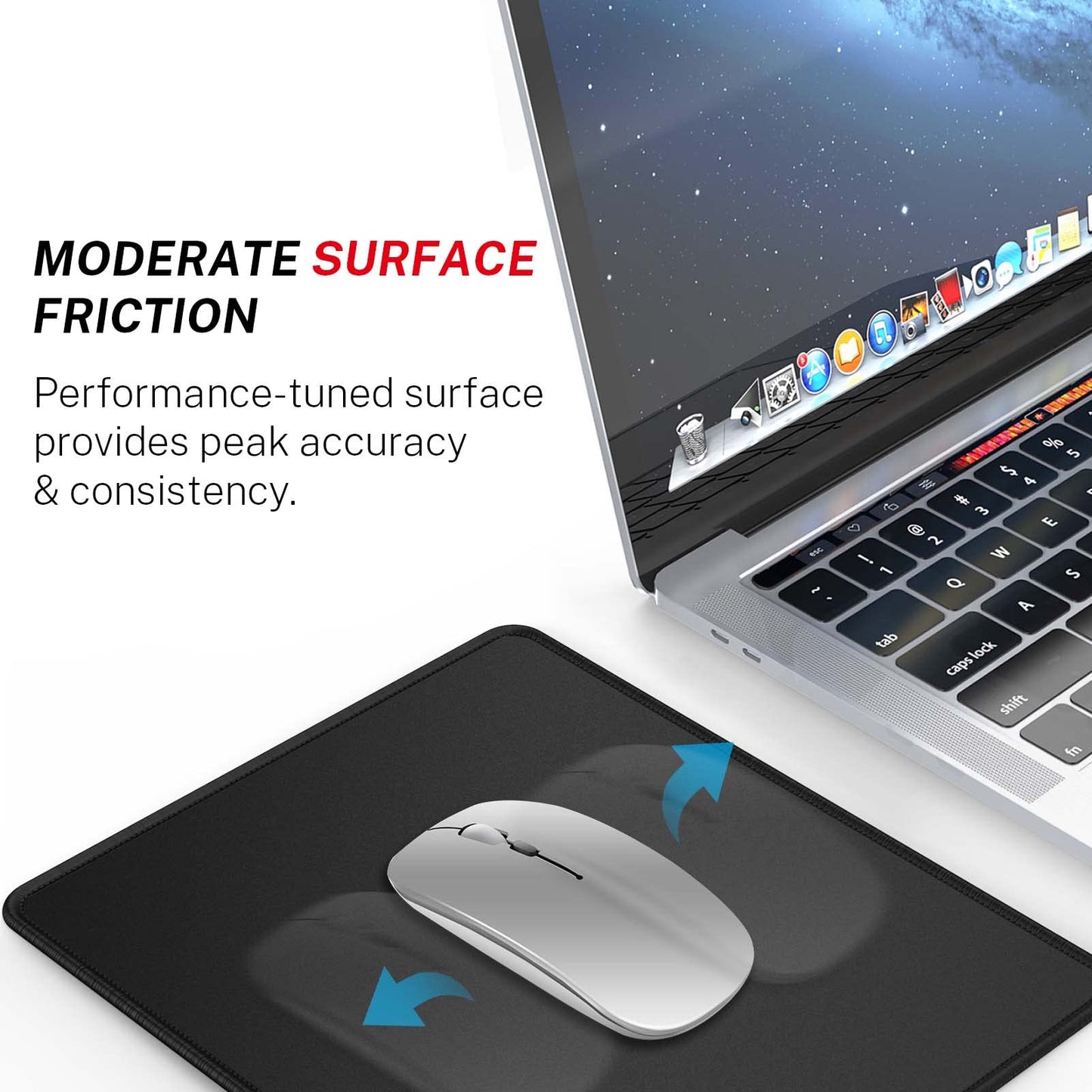 Mouse Pad 3 Pack [30% Larger] with Non-Slip Rubber Base, Premium-Textured & Waterproof Mousepads Bulk with Stitched Edges, Mouse Pads for Computers, Laptop, PC, Office & Home, 8.5 x 11 in, Black