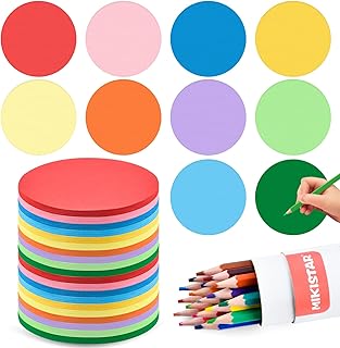 1000 Round Color Paper Cutouts for Crafts and Decor