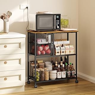 Kitchen Island Cart with Storage and Shelves