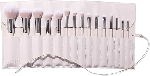 15-Piece Face and Eye Makeup Brush Set with Holder