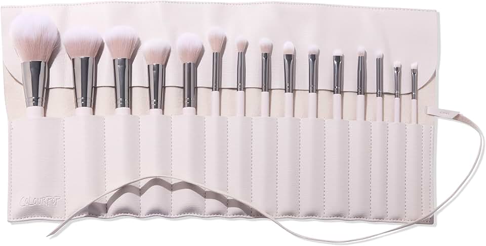 15-Piece Face and Eye Makeup Brush Set with Holder
